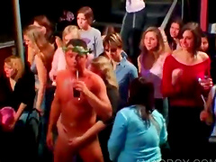 Creamy stripper gets his tasty cock eaten at orgy
