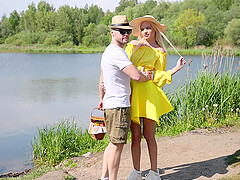 Outdoor dicking in a park with a blonde babe - Novella Night