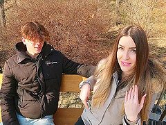 Marica Chanelle gets her tight cunt fucked by a huge dick in pov