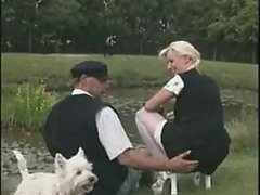 Mesmerizing German Slut Gets a DP and a Facial in an Outdoor Threesome