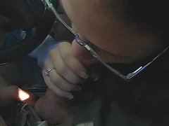 He picks up this sexy babe and makes her suck his cock