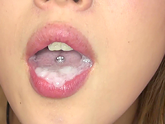Smoking hot Aika gives an amazing head and eats her man's cum