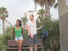 Interracial anal sex scene with a flith ebony chick