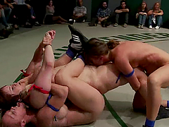 Three nasty girls are on the ring for a hot threesome