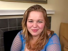 Chubby blonde Hana enjoys MMF interracial sex in a bedroom