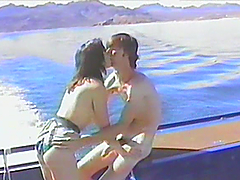 Brunette hussy shows her cock-sucking skills to her BF
