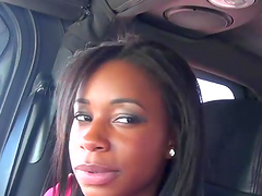 Nice ebony girl has an interracial sex for cash in POV video