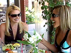 Two fabulous lesbians lick each other's vags before toying them