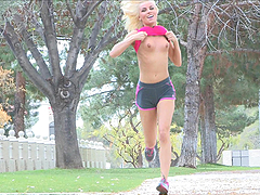Sweet Heather Masturbates Outdoors In A Solo Model Video