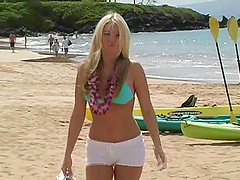 Tasty Alison Angel Plays Around The Beach In A Solo Model Video