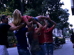 Nikky gets picked up by a dude and enjoys a gangbang with his friends