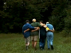 Delightful Gay Fellows Have A Wild Foursome Outdoors