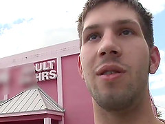 Kinky poofter gives a blowjob through a gloryhole in reality tape