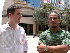 Smart-looking gay bitch enjoys sucking and riding a black schlong