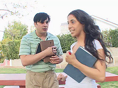 Latina school girl in uniform is seduced,blows cock and thrashed Hardcore