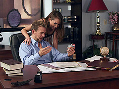 Sexy porn star with a hot body enjoying a hardcore fuck in her employer's office