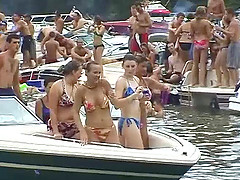 Naturally busty skanks flash their boobs in public