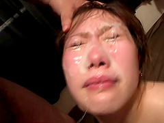 Pleasing maiden getting facial cumshot after being banged hardcore doggy style