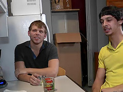 Two horny gay guys fucking in the kitchen