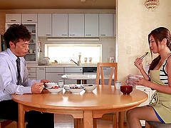Longhaired Japanese wife knows how to please her man