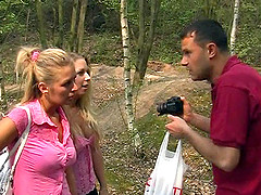 Photographer takes home two blonde beauties and fucks them both