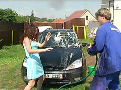Stunning damsel gets her anal ripped on the car's hood