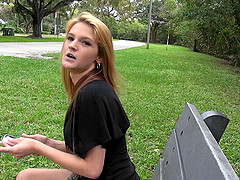 Doing a slutty blonde's aching pussy and the laundry