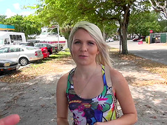 Tiny tits blonde Olivia Kasady picked up and fucked hard in a POV