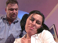 The harder he rams Ashley in the ass the wider she gapes open