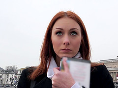 Breathtaking redhead picked up for a fantastic POV fuck