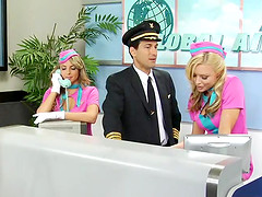 Kacey trying to win over the attention of the pilot's assistants