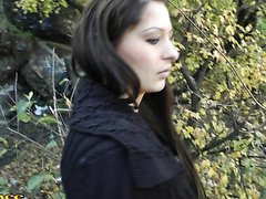 Naturally Busty Brunette Shows Her Hot Body In Public Fuck