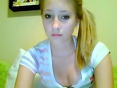 Girl Blondie Masturbates to Webcam in an Amateur Video