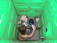 Porta Gloryhole Mall Rat parking lot Blowjob in public porta potty gloryhole