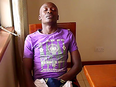 Black African Twink Kalem Jerks Off
