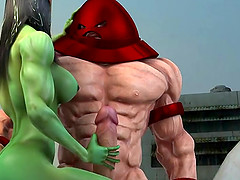3D Cartoon Mutant Babe Gets Fucked Hard Outdoors