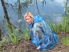 Pigtails blonde swallowing cum after being screwed hardcore in mmf sex