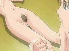 Hentai threesome sucking and riding a dick