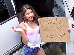 Beautiful Zaya lets the bald guy drill her shaved pussy with a cock