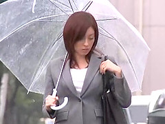 Fucking aroused babe Saya Yukimi under her black skirt
