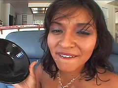 Nothing makes her more pleases than cum in mouth from a white cock
