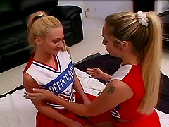 Blonde cheerleader in uniform having her anal screwed hardcore