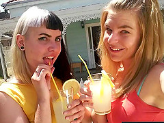 Hairy lesbian snatch eaten in the kitchen