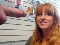 Hot redhead sucking dick