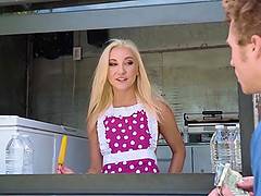 Sexy blonde popsicle babe Jade gets her pussy pounded