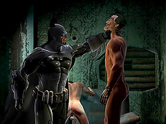 3D cartoon Joker getting fucked hard in the ass by Batman