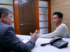 Asian Boy Jude Takes Daddy Cock