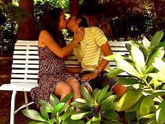 Patio Screwing With The Sexy Teen Brunette Benedikta