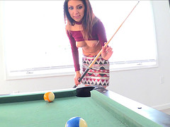 Awesome honey Kara gets naked and starts hitting her cunt with a toy