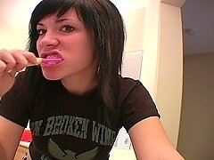 Andi Crush Brushes Her Teeth To Keep A Clean Mouth